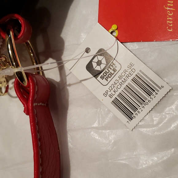 SOUTH POLE Shoulder Handbag New Vegan Pebbled Leather NWT White Black Red 🎉HP🎉 - Picture 7 of 15